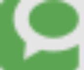Technorati logo green background with a light grey speech bubble shape
