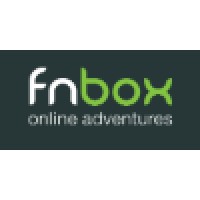 fnbox logo with black background and white and green text