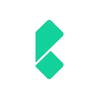 iBillionaire logo of bright green geometric shapes making up a B