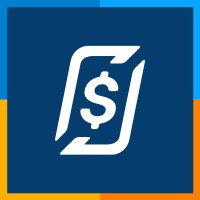 Recargapay logo dark blue background with white icon and multicolour border