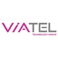Viatel logo in a mix of pink and grey